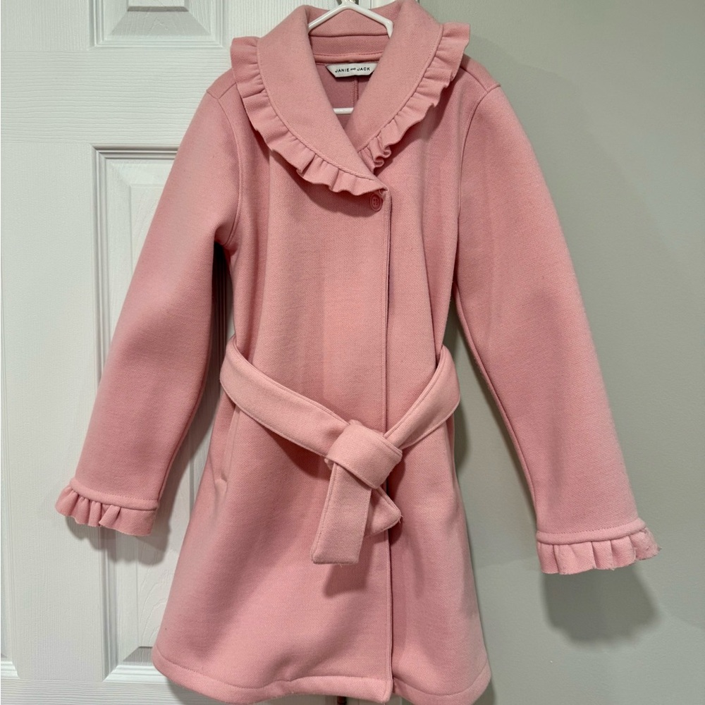 Janie and Jack Pink Ruffle Belted Cape